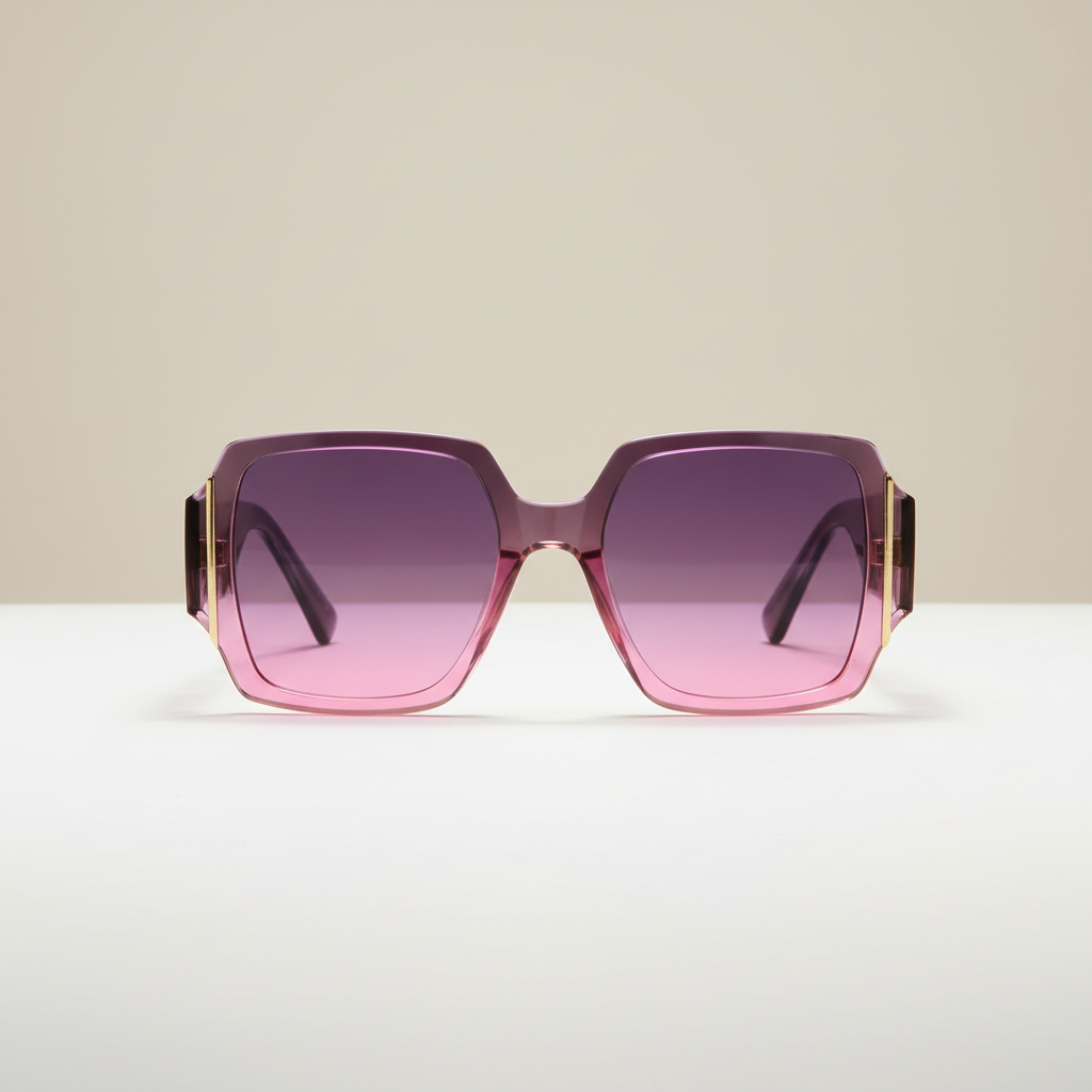 Roze paarse oversized zonnebril - product detail