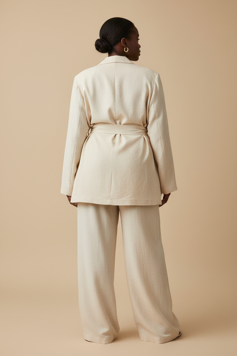 Crème oversized pak set - achterkant