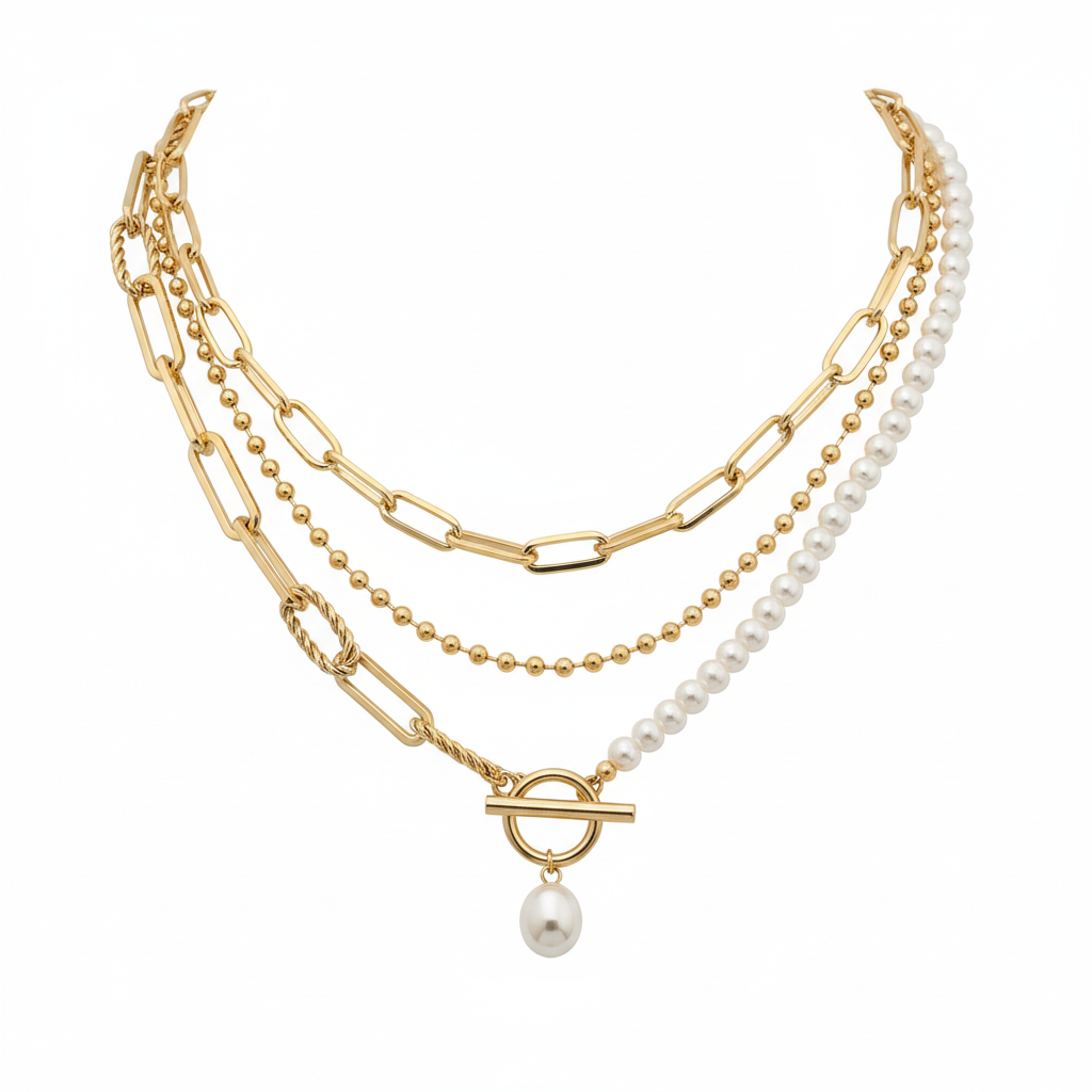 Gelaagde Gouden Ketting Set - Productfoto