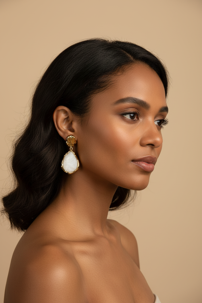 Gouden Oorbellen Set - Gedragen