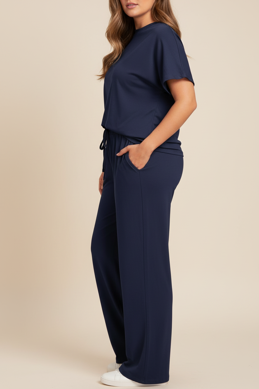 Navy loungewear set - zijkant