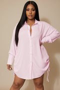 Roze oversized blouse - voorkant