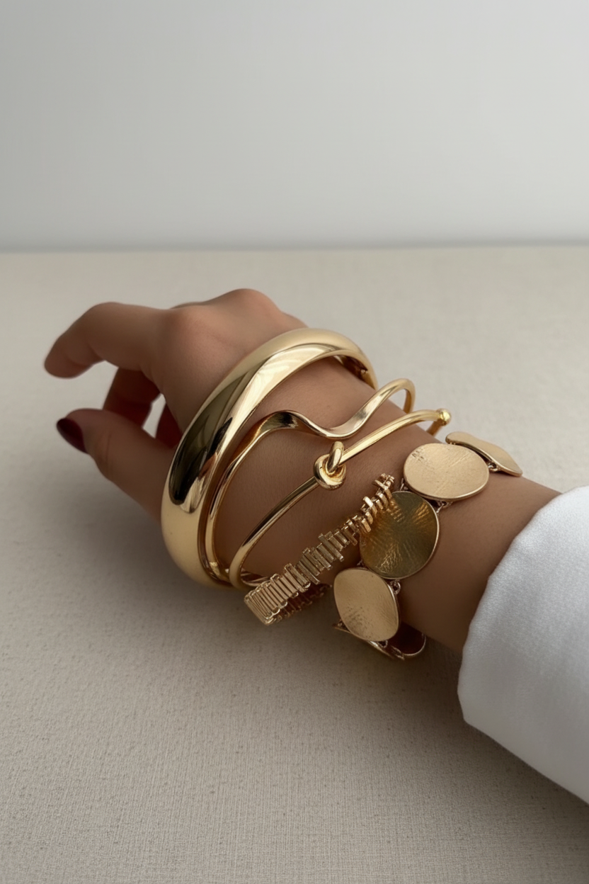 Gouden Armbanden Set - Styling