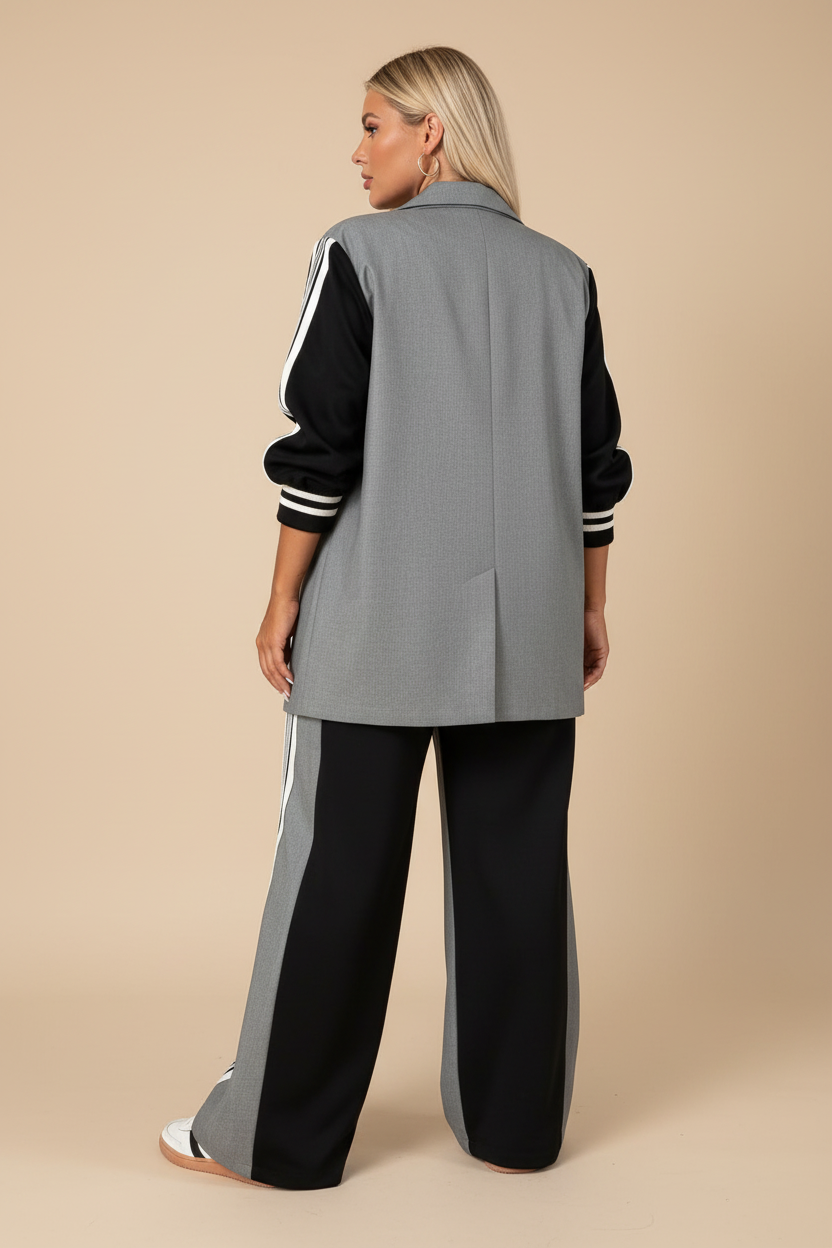 Sporty blazer vest two-piece set - achterkant