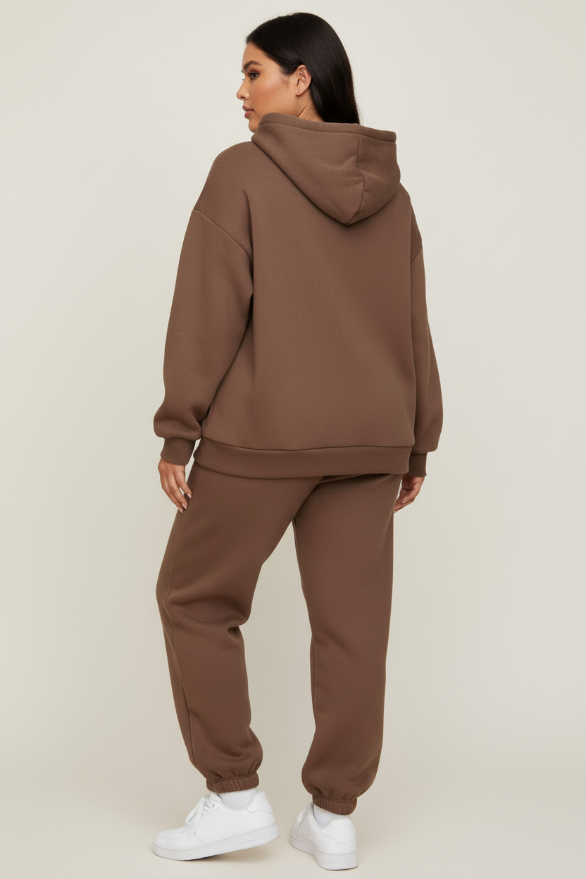 Bruine oversized loungewear set - achterkant