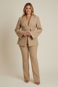 Beige tailored pak set - voorkant