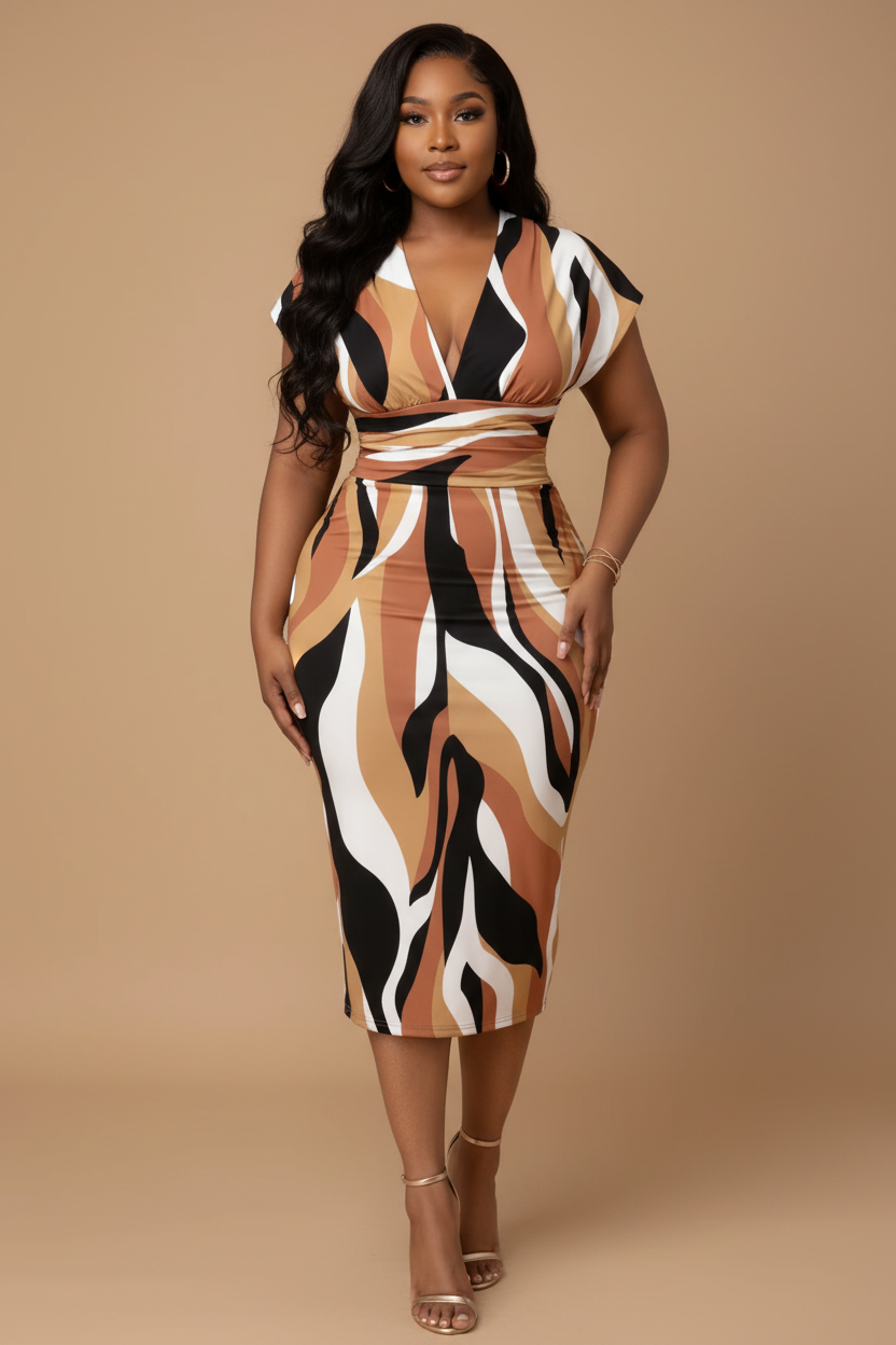 Tweedelige set met retro print - voorkant