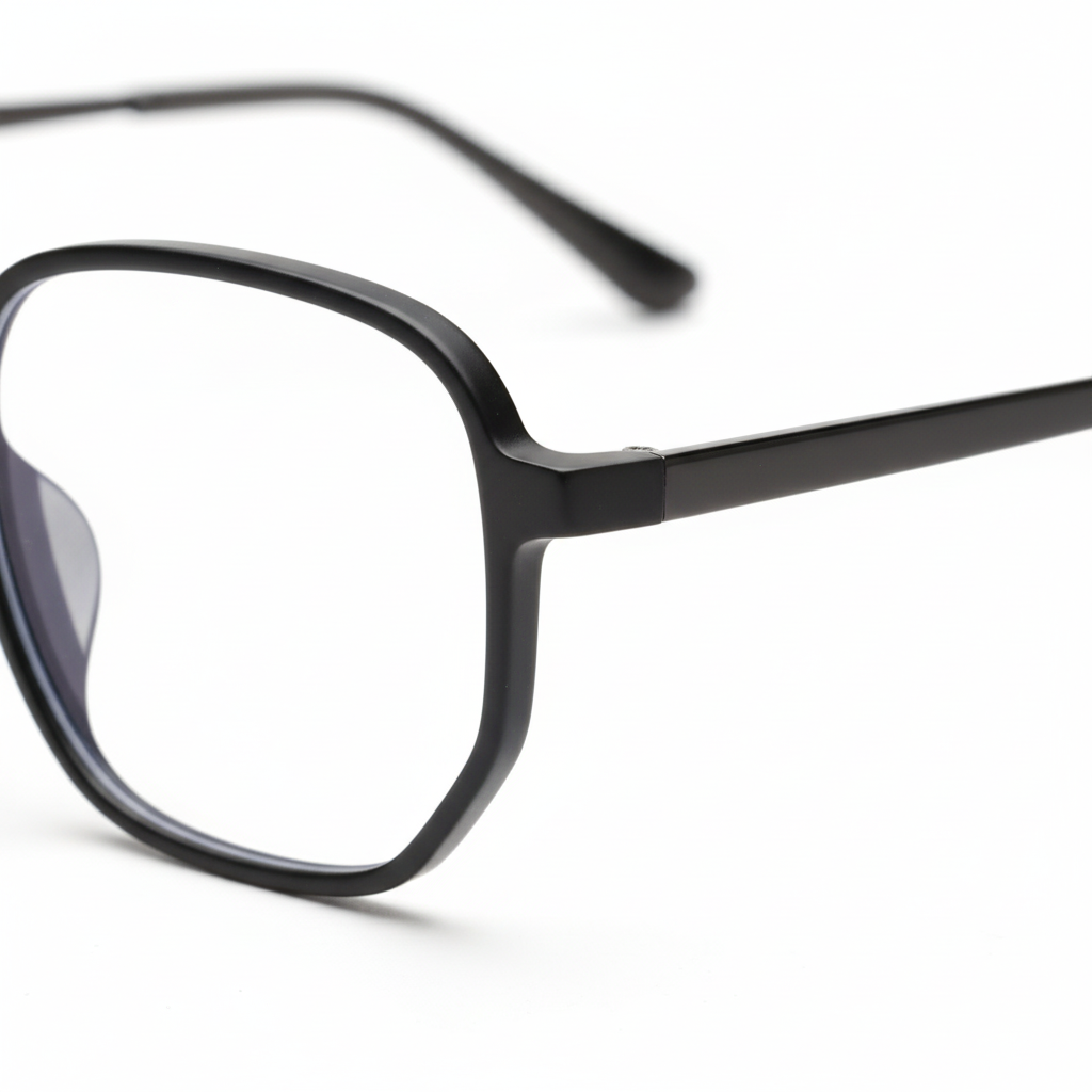Zwarte Bril met Bluelight Filter - Detail