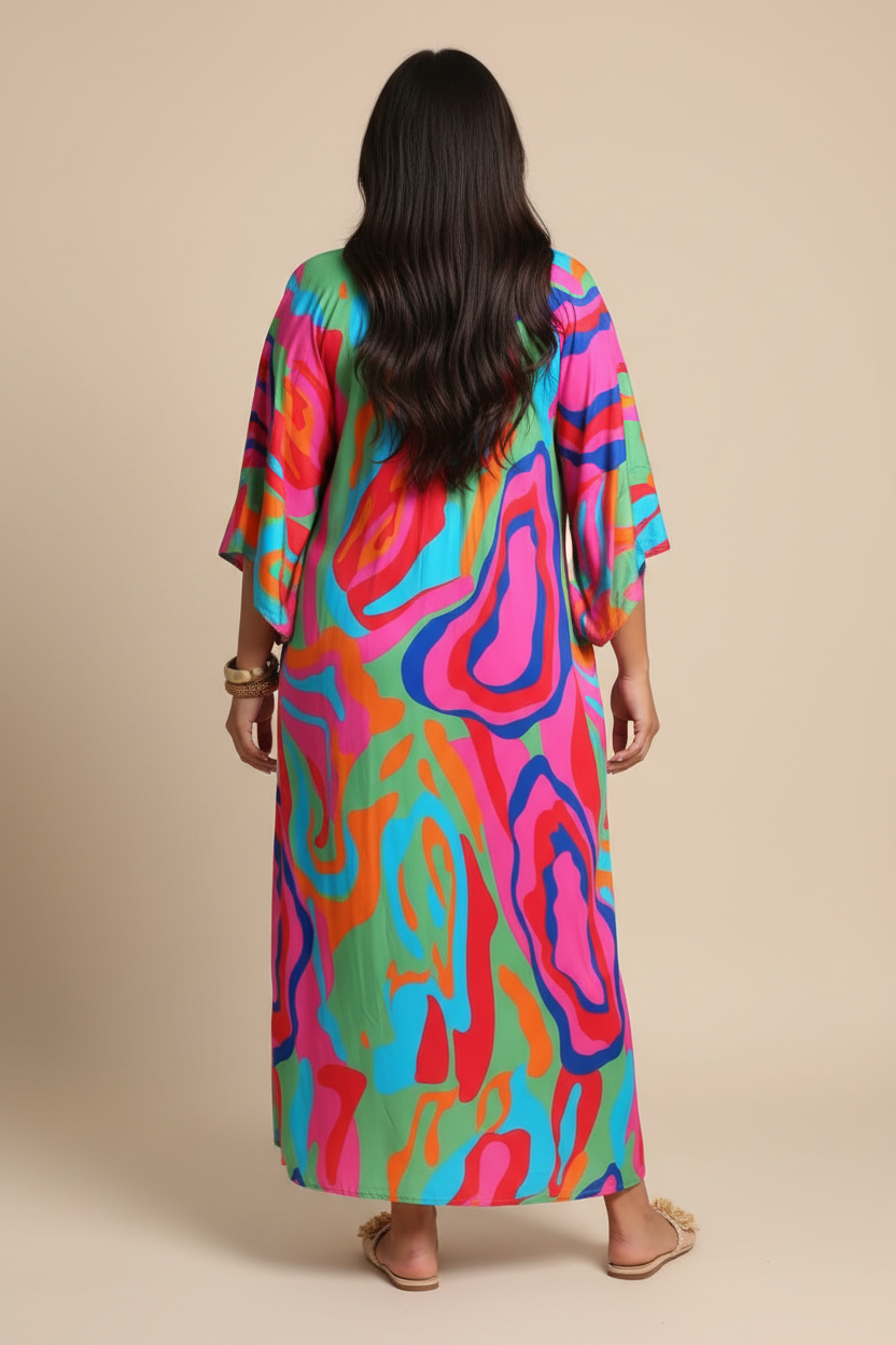 Kleurrijke psychedelische kaftan - achterkant