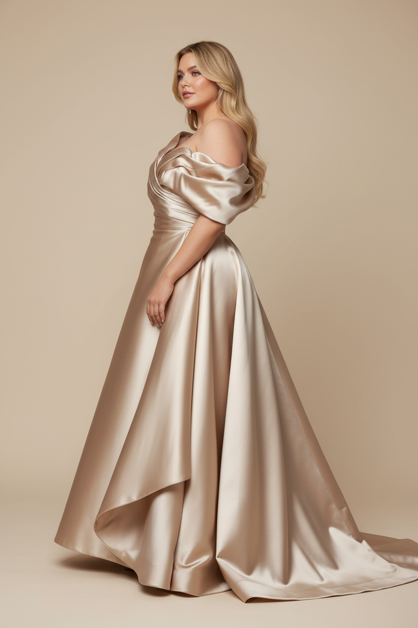 Champagne galajurk - zijkant model