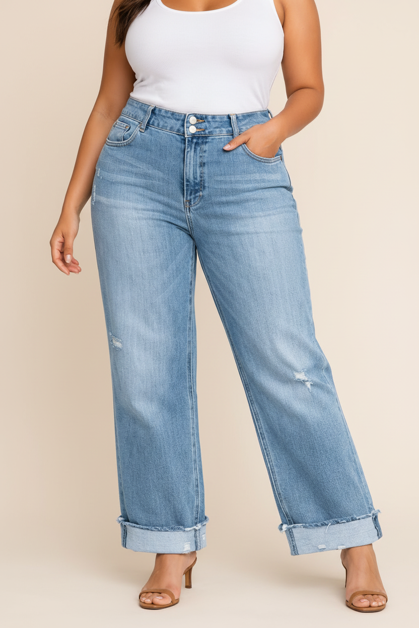 Distressed Denim Jeans - Vooraanzicht
